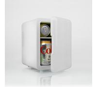 SLx Mini Fridge 4L, 6 Can Portable Fridge for Bedroom, Office, Car & Travel - Quiet 12V/AC/DC Cooler for Skincare, Cosmetics & Drinks (White)