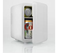 SLx Mini Fridge 4L, 6 Can Portable Fridge for Bedroom, Office, Car & Travel - Quiet 12V/AC/DC Cooler for Skincare, Cosmetics & Drinks (White)