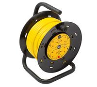 SLx Outdoor Extension Lead, 40m, 4 Socket Extension Reel, Heavy Duty Extension Cable, Thermal Cut Out, Extension Lead for Garden Lawn Mower Office, 13A Fused UK Plug