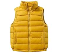 Slxbear Boys Girls Outwear Vest Lightweight Down Gilets Zip Up Stand Up Collar Sleeveless Jackets Packable Puffer Jacket Winter Warm Padded Vest Quilted Coats With Pockets Yellow 7-8 Years