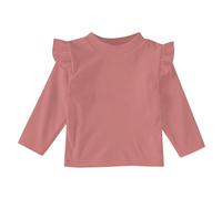 Slxbear Girls Ruffle Long Sleeve Shirts Kids Crewneck Solid Color Soft Fleece Basic Tees Loose Fit Pullover Lightweight Casual Tops Comfortable Breathable School Outwear Shirts 18-24 Months