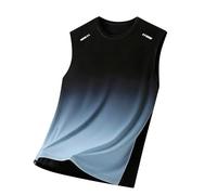 Slxbear Gray Mens Sleeveless Tank Tops Cooling Gradient Print Graphic Tshirts Soft Round-Neck Casual Summer Workout Athletic Shirt Oversized Tshirt Quick Dry Gym Shirt 4XL