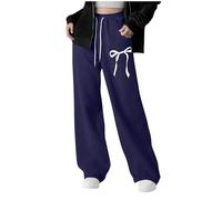 Slxbear Kids Girls Casual Sweatpants Bowknot Graphic Print Drawstring Straight Up Leg High Waisted Avtive Workout Comfy Daily School Uniforms Age 5-15 Years