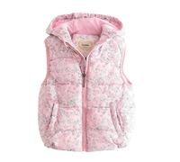 Slxbear Little Girls Winter Hood Floral Padded Vest Jackets Kids Puffer Jacket With Pockets Lightweight Down Gilets Cute Quilted Warm Casual Sleeveless Jackets Age 3-11 Years