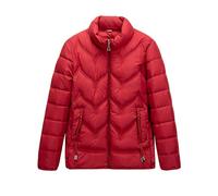 Slxbear Quilted Jackets for Women Winter Oversized Puffer Jackets Parka Thick Overcoat Thermal Padded Coats Long Sleeve Stand Up Collar Jacket with Pockets Red 4XL