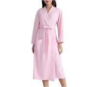 Slxbear Waffle Dressing Gown Women Loungewear Bath Robes for Women Lightweight Soft Luxury Towelling Bath Robes for Women Nightgown Full-Length Ladies Dressing Gown Comfortable Nightwear