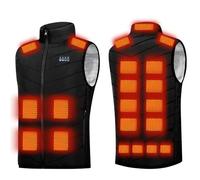 Slxbear Women's Heated Jacket 21 Heating Zones 3 Adjustable Temperature Levels Black Sleeveless Quilted Winter Coat