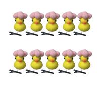 SLXLYH 10Pcs Cartoon Yellow Duck Hair Clip With Flower Designs For Kids Teens And Women Plush Hairpin Hair Accesories(PK#)