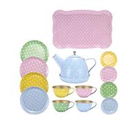SLXLYH 14-Pack Tea Party Set for Little Girls Pretend Teapot Kitchenware Kitchen Toy Toddler Age 3 Years Old and