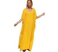SLXLYH Beach Kaftan Dress Women Beach Coverup Kaftan Dress Short Sleeve Swimsuit Coverup Vacation Clothing