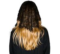 SLXLYH Bridal Lace Mantilla Bachelorette Party Decorations Bride To Be Bridal Shower Wedding White Veil Face Veil(Black)