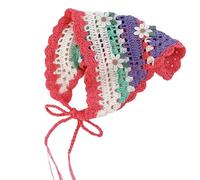SLXLYH Crochet Flower HeadScarf Headbands Hair Scarf Bandannas Headpiece Spring Hairband French Photo Headscarf(Dopamine Pink Daisy)