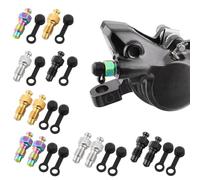SLXLYH Disc Brake Exhaust Bolts Motorcycle Brake Caliper Bleed Screw With Caps Bleeding Bleed Nipple Screw Enduring Bicycles Disc