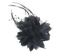 SLXLYH Elegant Flower Feathered Hair Clip for Women and Girls Hair Accessory for Weddings Parties and School Performances(Black)