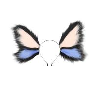 SLXLYH Fairies Elves Butterfly Animal Ear Hairband Adjustable Costume Accessory For Roleplay Halloween Parties Gathering Dressi(Pink blue)