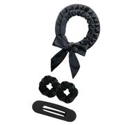 SLXLYH Gentle Fabric Curling Set For Natural Looks Heatless Overnight Styling Travel Hair Curler Band for Women 4PCS(Black 4 piece box)
