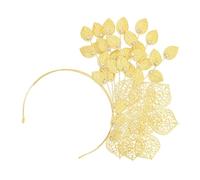 SLXLYH Gold Flower Leaf Headband for Formal Event Ethnic Malaysia Wedding Bride Headband Evening Dress Hair Styling Accessory(Golden C)