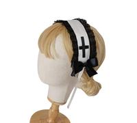 SLXLYH Gothicism Lace Headbands Unique Fashion Hair Band Bows Decoration Hairband for Parties and Everyday Wear(White)