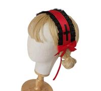 SLXLYH Gothicism Lace Headbands Unique Fashion Hair Band Bows Decoration Hairband for Parties and Everyday Wear(Red)