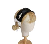 SLXLYH Gothicism Lace Headbands Unique Fashion Hair Band Bows Decoration Hairband for Parties and Everyday Wear(Black)