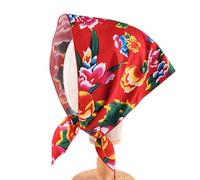 SLXLYH Hair Scarf with Colorful Flower Print Female Kerchief Unique and Comfortable Headscarf Hair Wrap for Women and Girl(Small Red)