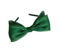 SLXLYH Lace Bowknot Hair Hoop for Women Elegant French Mesh Headband Nonslip Fascinator Hairband for Special Occasion Daily Use(Dark green)