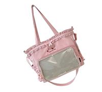 SLXLYH Lovely Itabag for Pin Display Large Capacity Shoulder Bag Fashion Handbag Commuting Ruched Lace Bows Crossbody Ruched Lace Bows Crossbody Bag