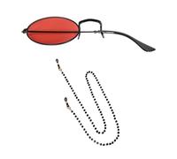 SLXLYH Monocular Glasses With Chain Devil Horns Hair Clips Monocle Alastor Costume Accessories For Halloween Cosplay
