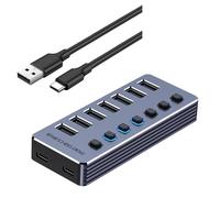 SLXLYH Multi Port USB3.0 Adapter Featuring 4/7/10 Port 5Gbps DC2V For Fast Data Transfer And Device Charging