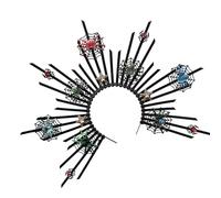 SLXLYH Punk Spiders Headband Artistic Spiked Hair Hoop Cobweb Rock Headwear for Cosplay Unisex Spiked Headwear Accessory(62)