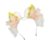 SLXLYH Realistic Foxes Wolf Ears Headband Soft Plush Hair Accessory For Costume Parties Cosplay Daily Wear Kids Adults(Yellow)