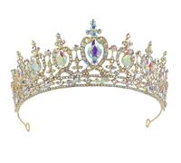 SLXLYH Stage Performances Headband Shimmering Rhinestones Crystal Hairhoop Hair Decors Evening Party Accessory Hairhoop(Kc Gold Ab Diamond)