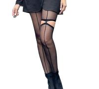 SLXLYH Stylish Split Leg Black Tights High Elasticity Nylon Comfortable Pantyhose Breathable Hosiery For Daily Wear