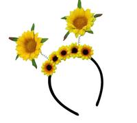 SLXLYH Sun Flower Hairhoop Flower Headband Bright Color Hairband Comfortable Wear for Music Festivals and Parties(Yellow)