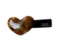 SLXLYH Sweet Acetate Love Heart Side Hair Clip Strong Hold For Women Kids Everyday Styling And Special Occasion(Coffee)