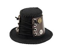 SLXLYH Victorian Punk Top Hat With Industrial Gear Handmade Fantasy Cosplays For Halloween Party Costume Accessories(Coffee)