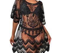 SLXLYH Womens Lace Beach-Dress Loose Kaftan Casual Bathing Suit Cover Up Fashion V-neck Swimsuit For Vacation Womens Bathing Suit Flowy Lace Beach-dress Bikinis Beachwear