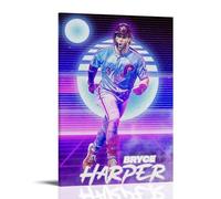 SLYASZX Bryce Harper Poster Canvas Oil Painting Decorative Painting Art Poster Hanging Painting Home Living Room Bedroom Dining WallFrame-style24x36inch(60x90cm)
