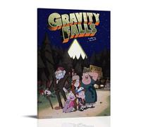 SLYASZX Gravity Falls Poster Canvas Oil Painting Decorative Painting Art Poster Hanging Painting Home Living Room Bedroom Dining WallFrame-style24x36inch(60x90cm)