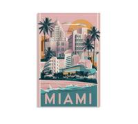 SLYASZX Miami Poster Canvas Oil Painting Decorative Painting Art Poster Hanging Painting Home Living Room Bedroom Dining WallUnframe-style08x12inch(20x30cm)