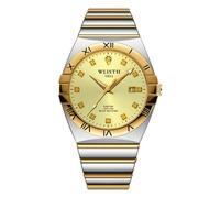 SLYHHZHMY Men's Business Watch Disc Watch Quartz Watch with Calendar Luminous Stainless Steel Watch (1)