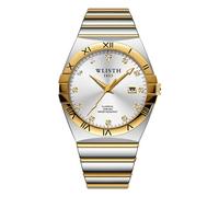 SLYHHZHMY Men's Business Watch Disc Watch Quartz Watch with Calendar Luminous Stainless Steel Watch (2)