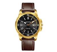 SLYHHZHMY Men's Round Watch Minimalist Watch Leather Strap Luminous Watch with Calendar Quartz Watch (J)