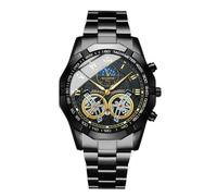 SLYHHZHMY Men's Round Watches Classic Large Dial Watches Skeleton Quartz Watches Luminous Stainless Steel Watches (5)