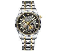 SLYHHZHMY Men's Watch Hollowed Out Watch Business Minimalist Watch Quartz Watch Night Light Watch Wrist Timing Watch (LAN-SAN)