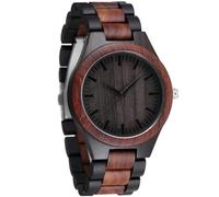SLYHHZHMY Men's Watches Women's Watches Vintage Wooden Watches Round Quartz Watches(Red Tan)