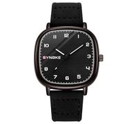 SLYHHZHMY Men's Waterproof Quartz Watch Leather Strap Sport Vintage Minimalist Design Belt Fashion Watch (All Black)