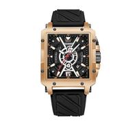 SLYHHZHMY Square Large Dial Men's Watch Sports Watch Quartz Movement Luminous Calendar Watch (Black)