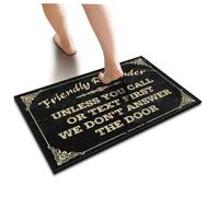 SLYNORA Front Door Mats Outdoor Fall Friendly Reminder Unless You Call Or Text First We Don't Answer The Floor Mat Western Home Decor Outdoor Porch Decor(50X80CM)