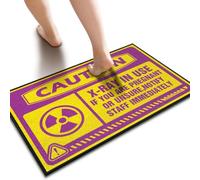 SLYNORA Outdoor Front Door Mat Caution X-Ray In Use - If You Are Pregnant Or Unsure, Notify Staff Immediately Doormat Beer Decorations For Man Cave Front Door Decor(65X90CM)